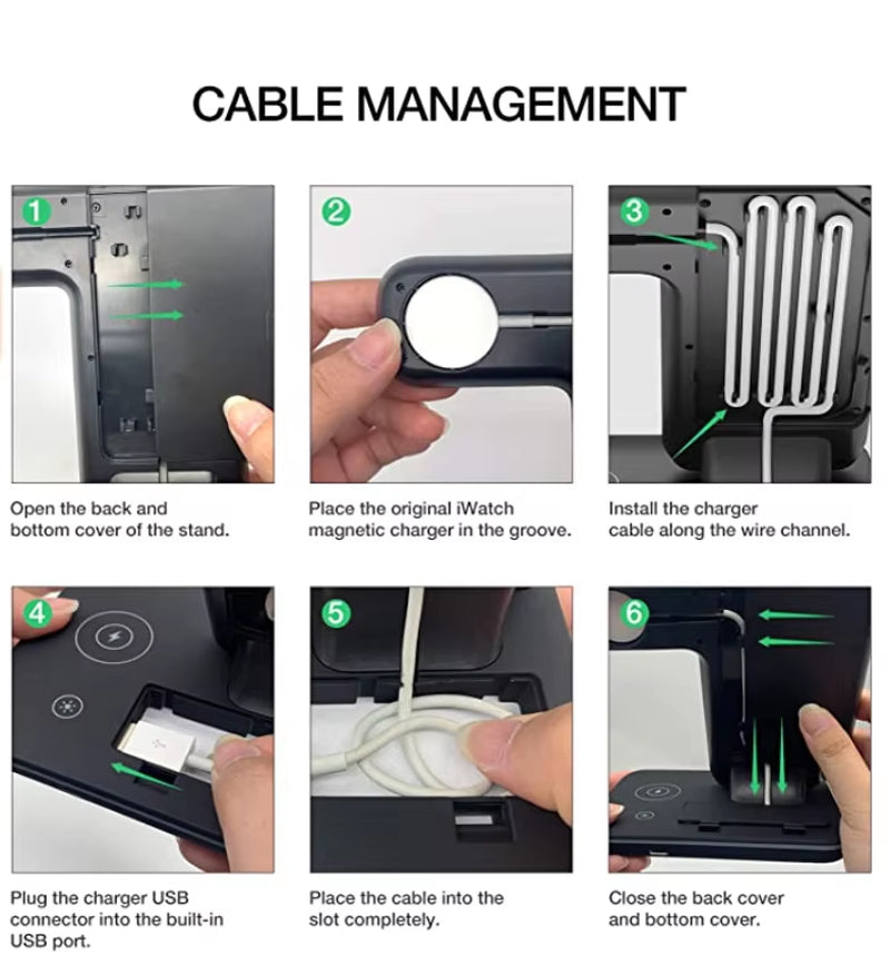 15W Magnetic Wireless Charging Station for Iphone13 3 in 1 Watch Earphone Multifunctional Magnet Desktop Wireless Charger